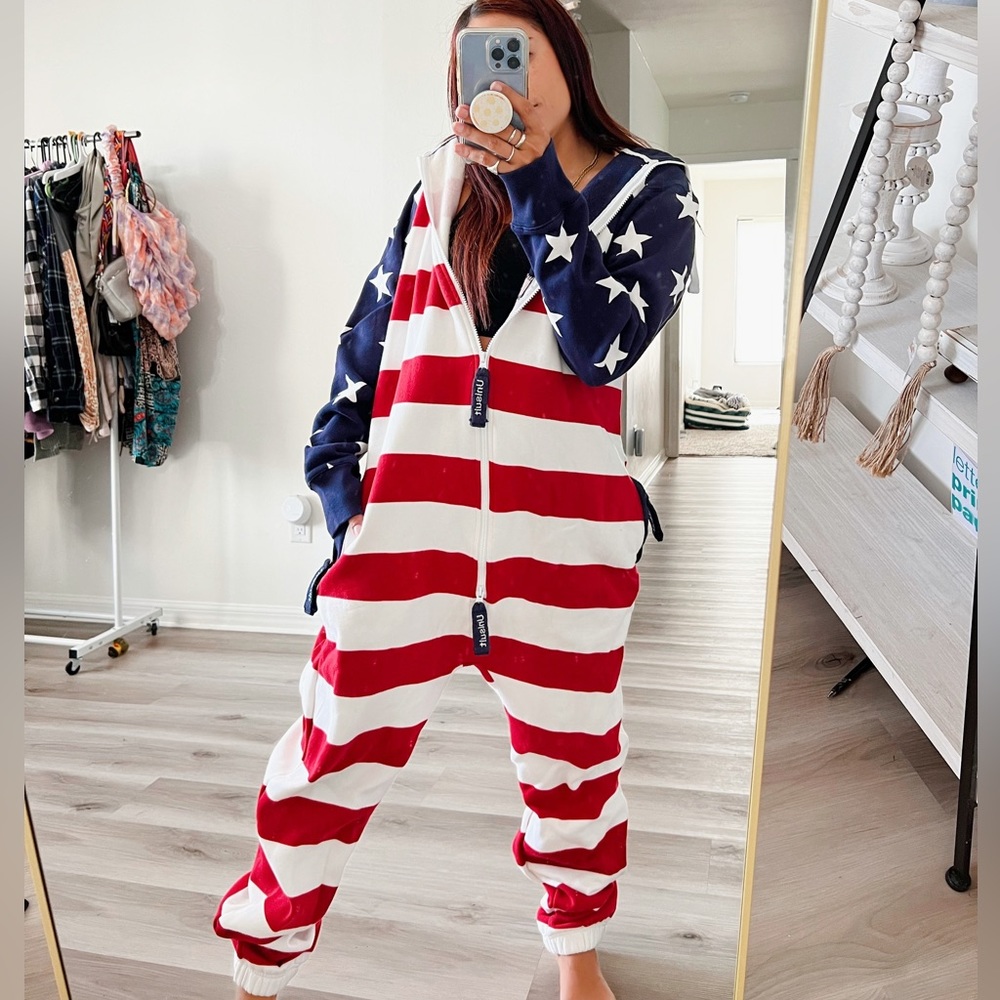 BF DEAL‼️🇺🇸 USA Flag Adult Onesie jumpsuit